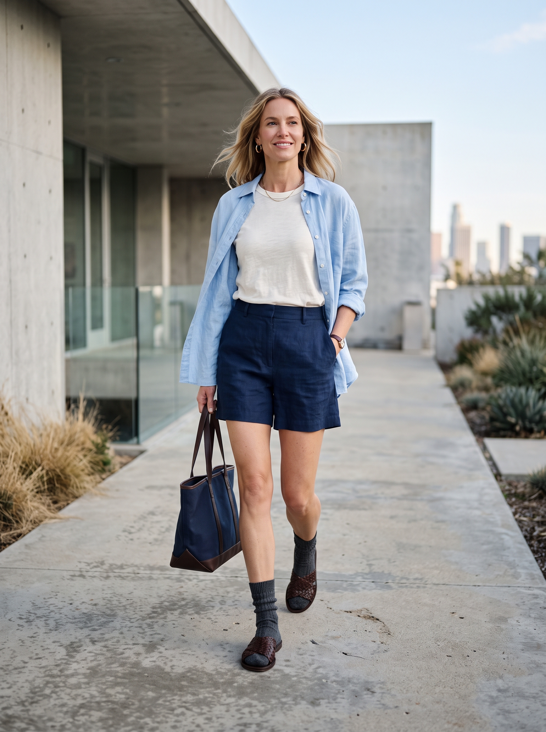 Los Angeles, USA Womenswear Preppy / Ivy League Ensemble - August 2026