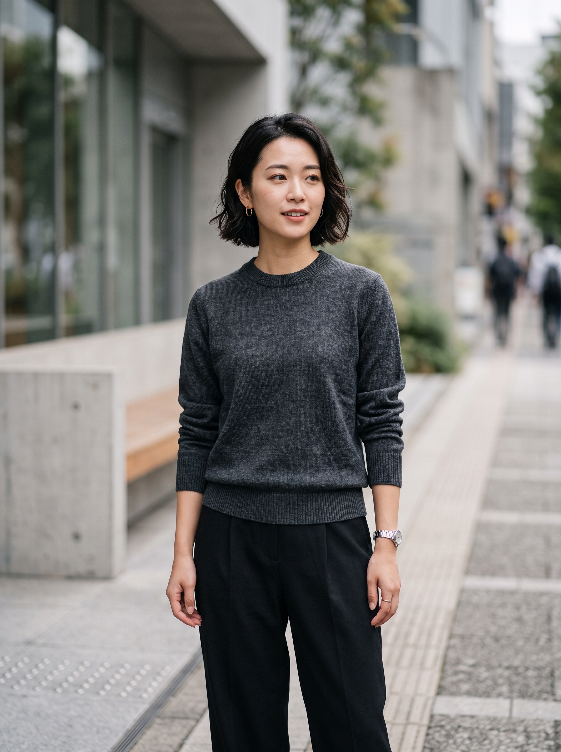 Editorial portrait of an adult model wearing Chanyarn Men's 100% Merino Wool Sweater 2026 Fall Winter First-Line Ready to Wear Crew Neck Long Sleeve Seamless Knit Sweater