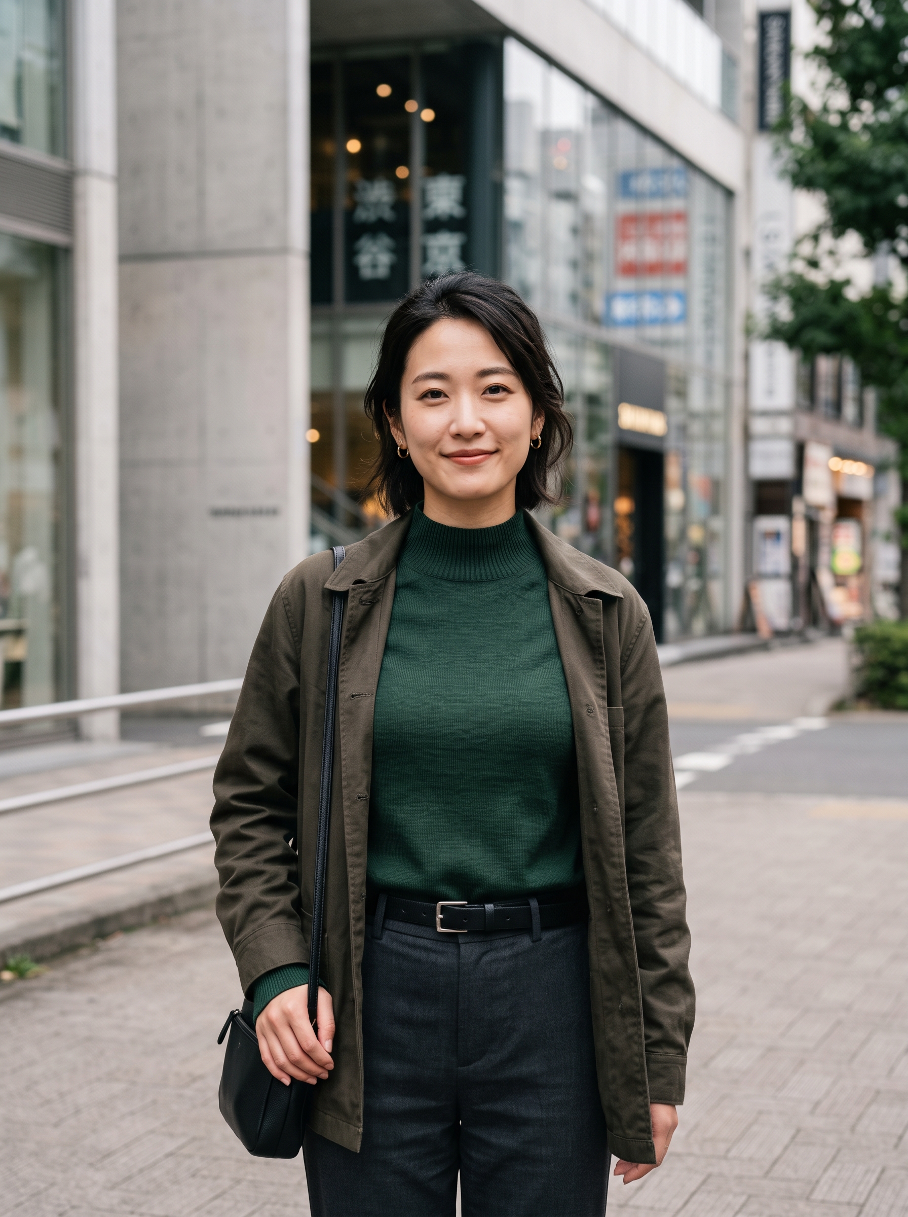 Editorial portrait of an adult model wearing Chanyarn Women's 100% Merino Wool Seamless Sweater Mock Neck First-Line Ready to Wear Long Sleeve Knitted Pullover Tops